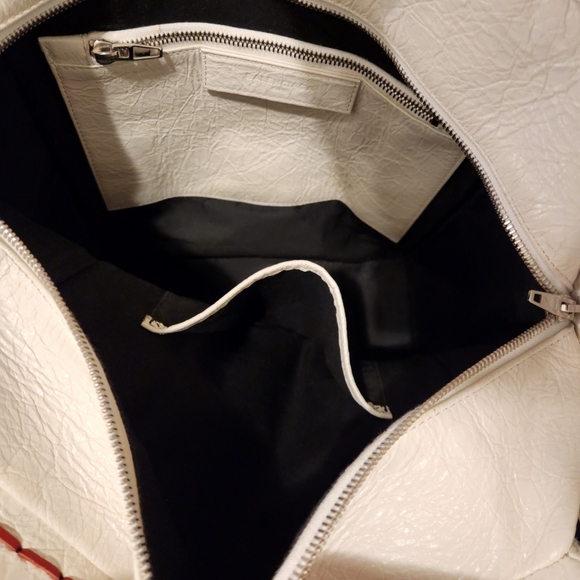 AUTHENTIC BALENCIAGA Scaffold Leather Tote Bag, Multi - Picture 13 of 16